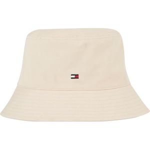 Tommy Hilfiger Women's Essential Flag Bucket Hat, Witte klei, Eén Maat
