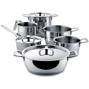 Alessi Pannenset Pots&Pans - AJM100S9 - 6-Delig - door Jasper Morrison