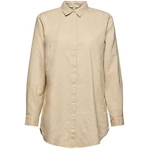 ESPRIT Van linnen mix: oversized blouse, zand, XS