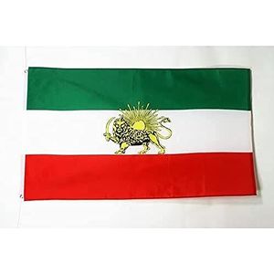 Iran Oude Vlag 90x60 cm - Voormalige Iraanse vlaggen 60 x 90 cm - Banner 2x3 ft Hoge kwaliteit - AZ FLAG