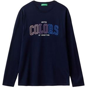 United Colors of Benetton T-shirt heren, Blauw, XXL