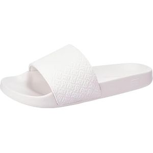 Tommy Hilfiger Vrouwen Monogram Pool Slide Sandaal, Oud Wit, 7 UK, Oud Wit, 41 EU