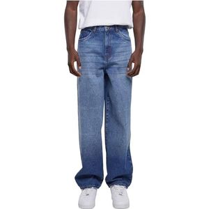 Urban Classics Heavy Ounce Baggy Fit Jeans voor heren, Nieuw Mid Blue Washed, 32