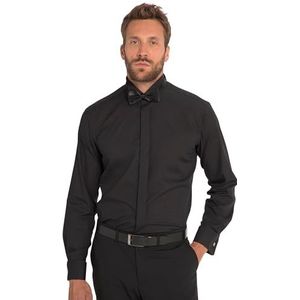 JP 1880 Herenkleding, grote en grote maten, L-8XL, zwarte stropdas, formeel overhemd, zakelijk, incl. elegante knoopmanchetten, tot 8XL 796706, Zwart, 8XL