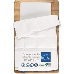 LINEA by Böhmerwald - Allnights - behaaglijk dekbed medium, 135 x 200, 100% nieuwe veren en dons, geschikt voor mensen met allergieën, wasbaar tot 60 °C, in Duitsland geproduceerd, wit