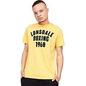 Lonsdale Pitsligo T-shirt voor heren, geel/zwart, M