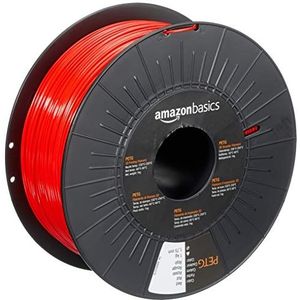 Amazon Basics PETG 3D-printerfilament, 1,75 mm, rood, spoel van 1 kg