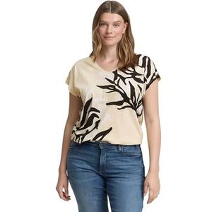 TOM TAILOR Plussize T-shirt voor dames, 37762 - Champagne, 52 Grote maten