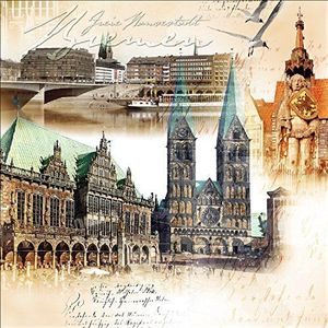 Pro-Art g1289k muurschildering Giclee 'Bremen' 70 x 70 cm