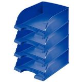 Leitz Plus Jumbo Brievenbak Kruiwagen - Set van 4 Hoogte 103 mm Donkerblauw