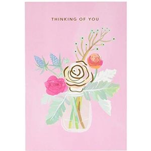 Hallmark Thinking of You Card - Floral Good Mail Design, roze bloempotkaart