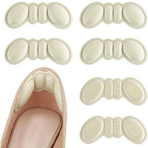 GlasFlength Hielkussens hielbescherming voor schoenen, 6 paar hielkussens, hakkussens voor te grote schoenen, hielbeschermers voorkomen blaren en wrijving, zelfklevende schoeninlegzolen hiel (6 mm, 3