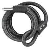 AXA RLD plug-in-kabel, lengte 180 cm. Kabeldiameter 12 mm. Inklikbouten 10 mm dik, zwart