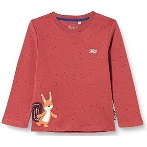 Sigikid Mini meisjes shirt met lange mouwen herfst bos, rood, 128 cm