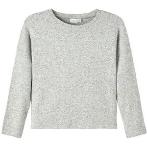 NAME IT Meisjes NKFVICTI LS Knit L NOOS Pullover, Grey Melange, 110, gemengd grijs, 50 cm