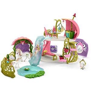 schleich BAYALA - Glinsterend Bloemenhuis - Kinderspeelgoed - Met Unicorn, Elven, Meertje en Stal - 71 Onderdelen