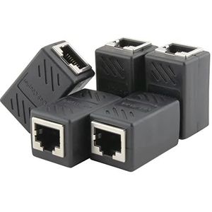 SeKi RJ45 LAN-koppeling, 5 stuks, afgeschermd; connector voor ethernetkabel patchkabel ethernetkoppeling LAN-adapter voor LAN-kabel, netwerkkabel, netwerkkoppeling, voor Cat 8, Cat7, Cat6a, Cat5e,