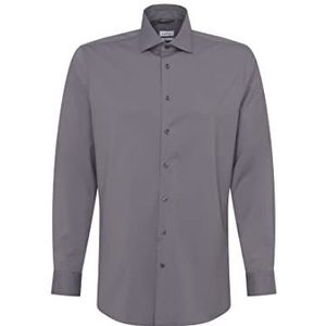 Seidensticker Men's Regular Fit Shirt met korte mouwen, antraciet, 42, antraciet, 42