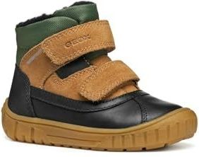 Geox Babyjongens B Omar Boy WPF enkellaars, Black Dk Beige, 21 EU
