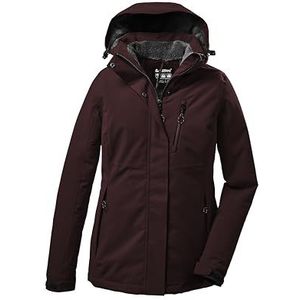 killtec Kow 140 WMN JCKT, 37411-000, functionele jas voor dames, outdoorjas met afritsbare capuchon, donkerwijnrood, maat 44