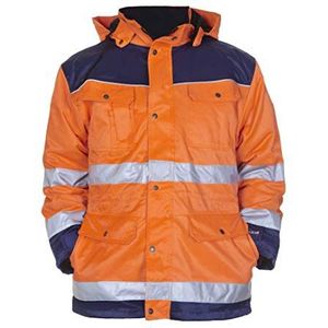 Hydrowear 047499 Liverpool Winter Parka, Bever, 50% Polyester/50% Katoen, Klein formaat, Oranje/Navy