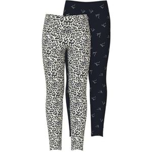 NAME IT KIDS - NKFVIVIAN - Leggings - Lichtgrijs Melange - Donkerblauw - Stretchkatoen