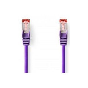 NEDIS Cat 6 kabel | RJ45 stekker | RJ45 stekker | S/FTP | 0,25 m | rond | LSZH | violet | label