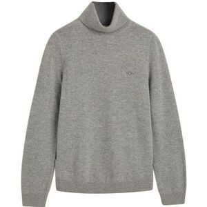 GANT Extra fijne lamswol rolhals, gemengd grijs, XL