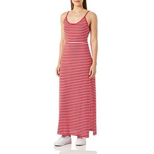 Vila Vidarling Maxi-jurk voor dames, S/L, Flame Scarlet/Stripes: optische sneeuw, L