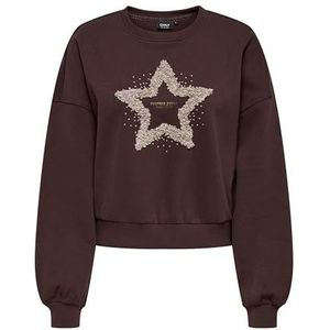 Onlkiara L/S O-hals chiffon mix SWT, decadent chocolade, XL