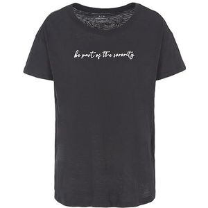 Armani Exchange Sustainable, Boyfriend Fit, Printed Quote T-shirt voor dames, zwart, L