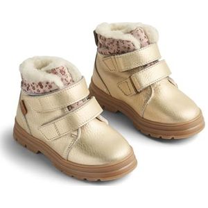 Wheat Kinderschoenen, winterschoenen, Dry Velcro Tex Junior maten, uniseks, jongens en meisjes, 80% leer, 20% suède, ademend, waterdicht, 0204 Light Gold, 25 EU