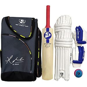 SG My First Kit KL RAHUL Signed (Multicolor, Age: 3-5 Years) | Includes: 1 Bat, 1 Ball, 1 pair Leg Guard & 1 Pair Batting Gloves | Ideal for Junior Cricket | For Tennis Ball | Lightweight