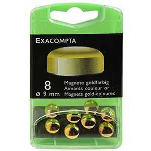 Exacompta - Ref 10912E - Kleine ronde magneten - 9mm diameter, 120g magnetische kracht - goud (Pack van 8) - Geschikt voor gebruik op whiteboards, koelkasten of metalen oppervlakken