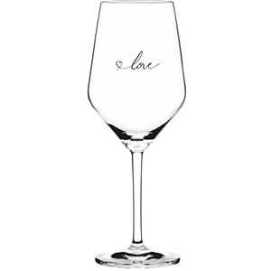 Sand & Soda 9500010 Modern wijnglas met trendy motief Love, geschenkdoos, Made in Germany