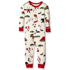 Hatley Baby Union Suits Romper, Off/Wit (Gone Camping), 3-6 Maanden