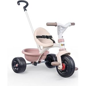 Smoby - Driewieler Be Fun roze – kinderfiets vanaf 15 maanden – verstelbare en afneembare ouderhengel – 740335