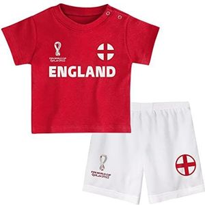 FIFA Unisex Kids Officiële Fifa World Cup 2022 Tee & Short Set - Engeland - Away Country Tee & Shorts Set (pak van 1), Rood/Wit, 24 Maanden