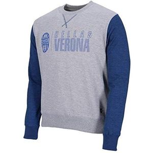 Hellas Verona FC HVR22, sweatshirt met ronde hals voor heren, marineblauw/grijs, eenheidsmaat