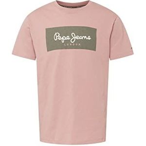 Pepe Jeans Aaron T-shirt voor heren, Roze (vervaagde roze), S