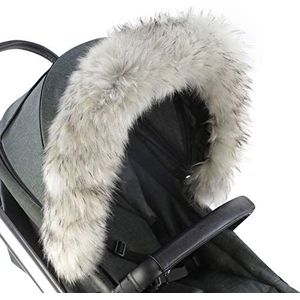 For-Your-Little-One Fur Hood Trim Pram Compatibel op Casual, Licht Grijs