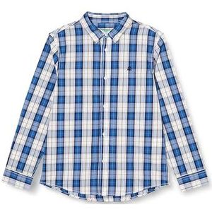 United Colors of Benetton Shirt voor kinderen en jongens, Quadri Blu E Bianco 93m, 140
