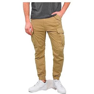 Cargobroek - Rood - Slim Fit - Elastische Tailleband - Cargozakken