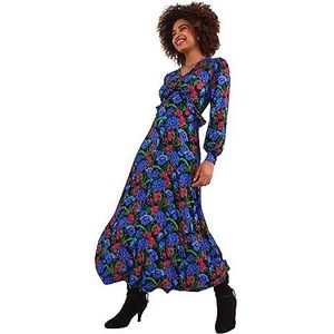 Joe Browns Midi-jurk met heldere bloemen en pofmouwen voor dames, veelkleurig, 6, Meerkleurig, 32