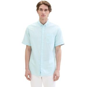 TOM TAILOR heren overhemd, 35438 - Turquoise White Structuur, XXL
