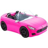 Barbie Convertible Tweezitsvoertuig, Roze Auto met Draaiende Wieltjes en Realistische Details, Cadeau voor kinderen van 3 tot 7 jaar, HBT92