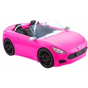 Barbie Convertible Tweezitsvoertuig, Roze Auto met Draaiende Wieltjes en Realistische Details, Cadeau voor kinderen van 3 tot 7 jaar, HBT92