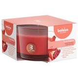 Bolsius Moods and genuine scents geurkaars in glas, granaatappel, waxkatoenen lont, rood, S, 302