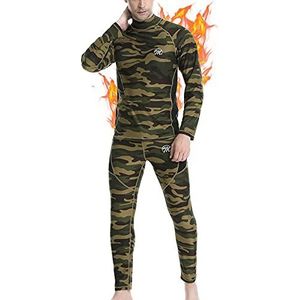 MEETWEE Heren thermisch ondergoed set, compressielaag lange johns lange mouwen top shirt pak voor winter workout, Camouflage-1, XXL