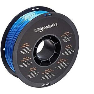 Amazon Basics, 3D-printerfilament, PLA, 1,75 mm, spoel van 1 kg, zijdeachtig blauw